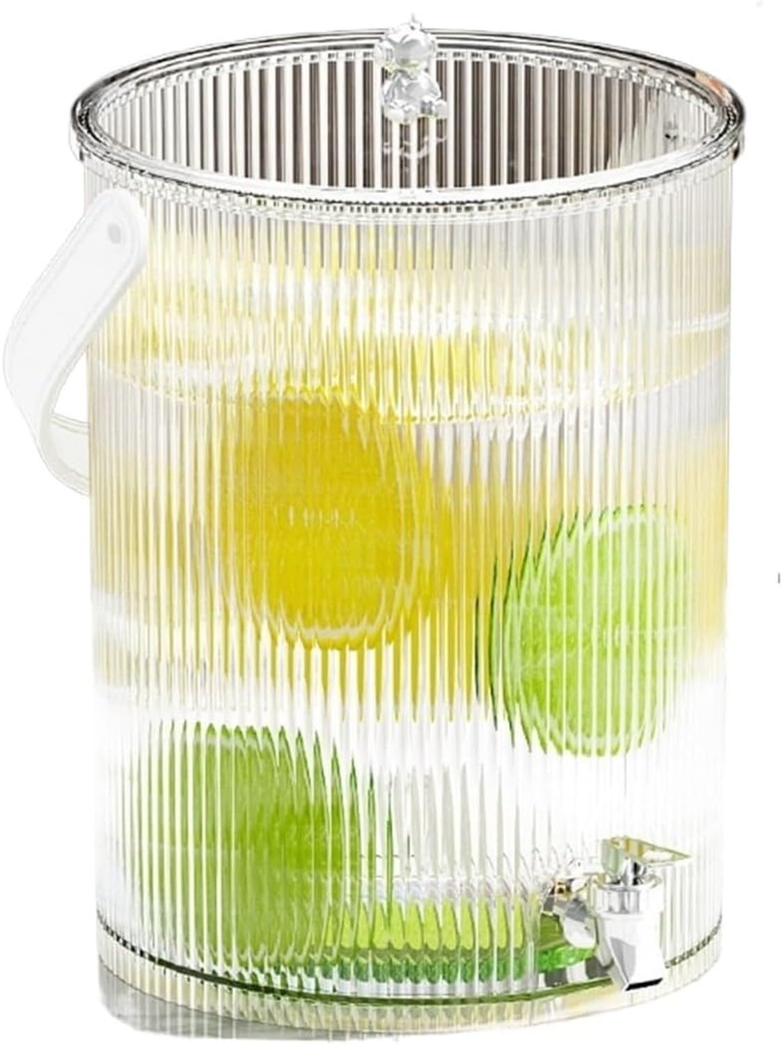WOMGKDA Plastic Juice Server 2L Drink Dispenser with Spigot for Party Beverages Water Beer Containers Yellow 19x23cm, Transparent, 19x29cm