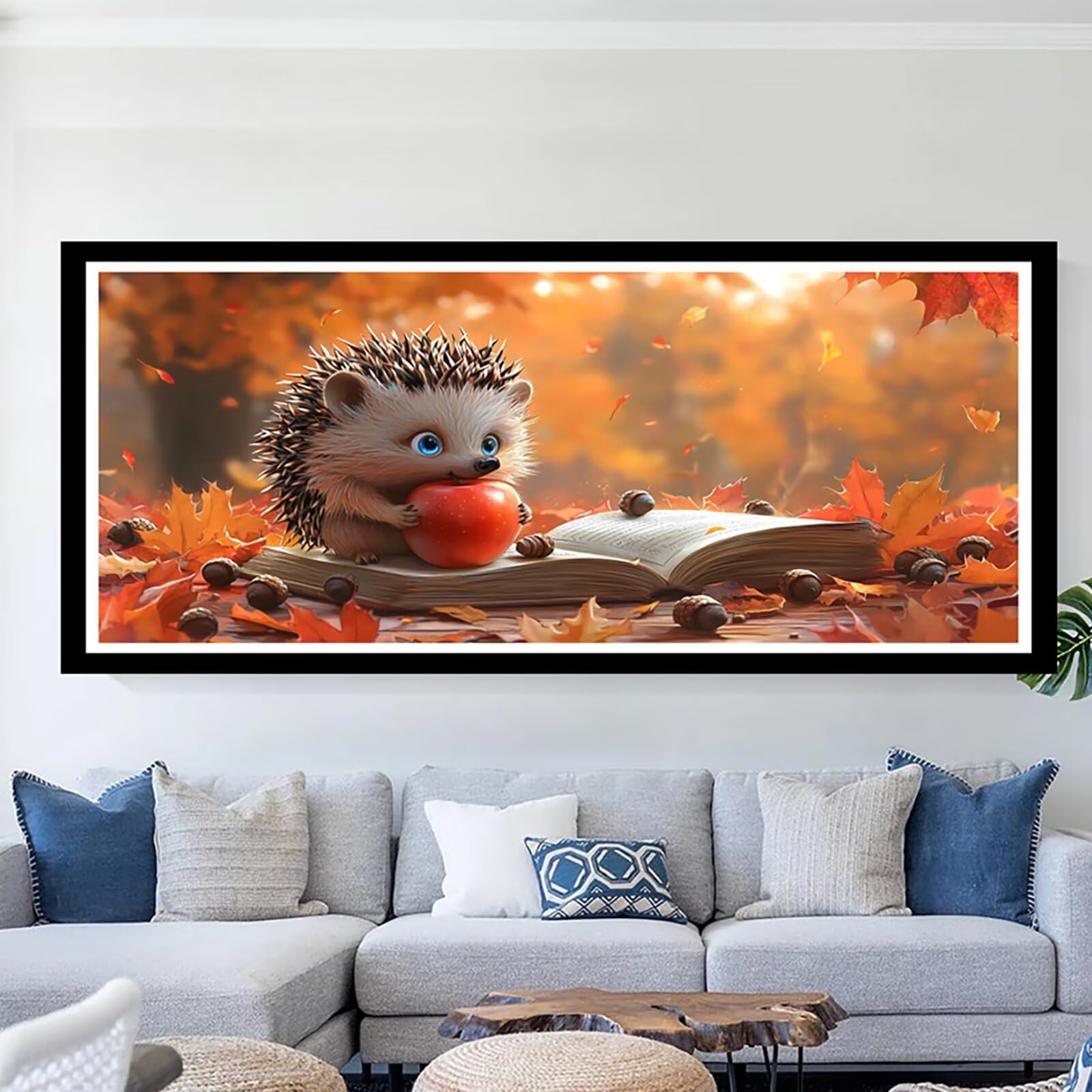 Diamentowe malowanie książki 5D Diamentowe rysunki, DIY diamentowe malowanie dla dorosłych jeż diamentowy zestaw DIY dzieci kryształ prezent na ścianę domu 55x110 cm CJ0P-631
