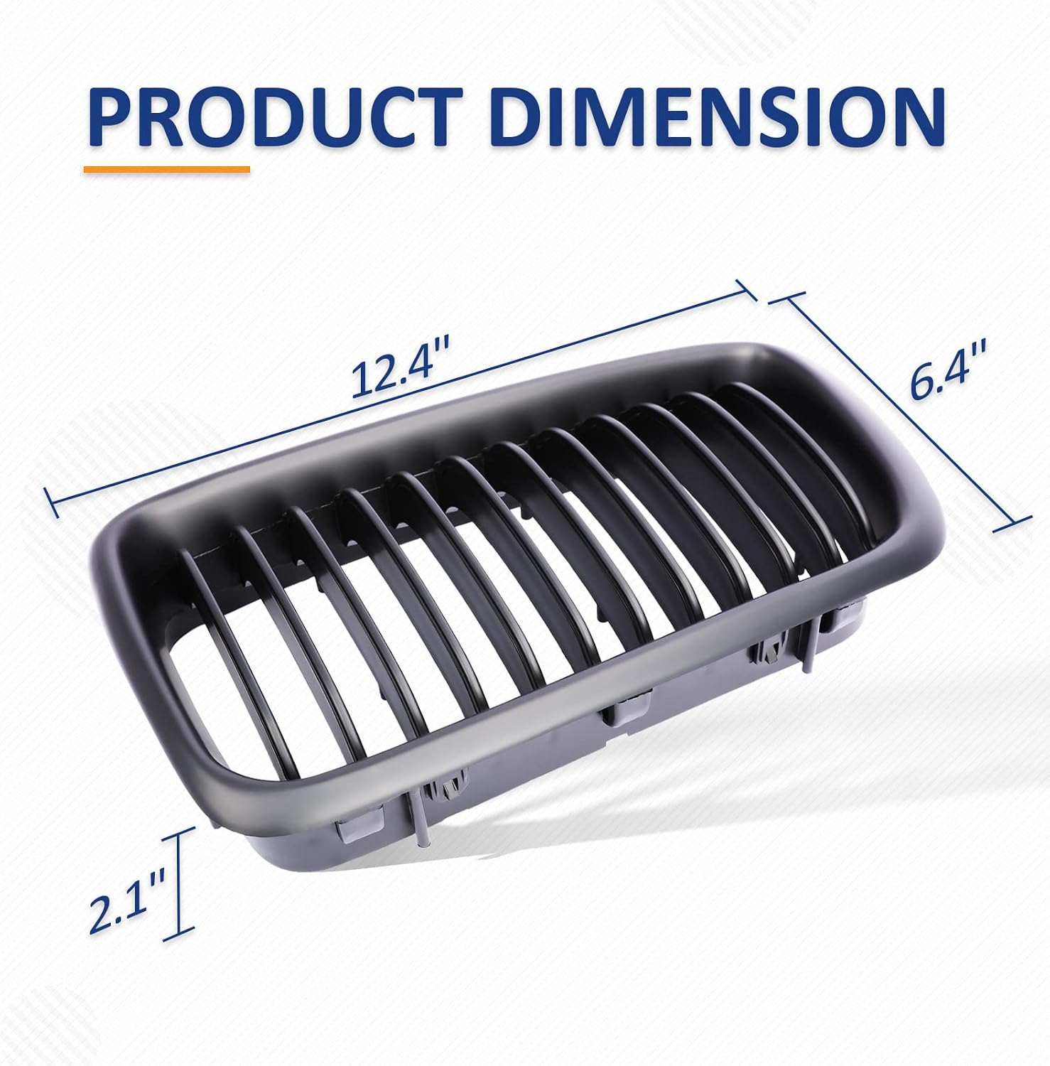 PENSUN Front Kidney Grille Grill Fit For 1998-2001 BMW E38 7 Series Sedan 4 Doors 740i 740iL 750iL Matte Black