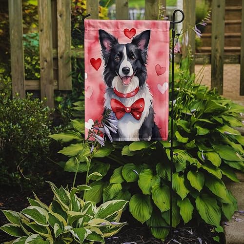 Miniatura 2 de Caroline's Treasures DAC5292GF Border Collie My Valentine Garden Flag Mailbox Flag Decorative Yard Flag Banner Outside Patio Artwork Yard Flower