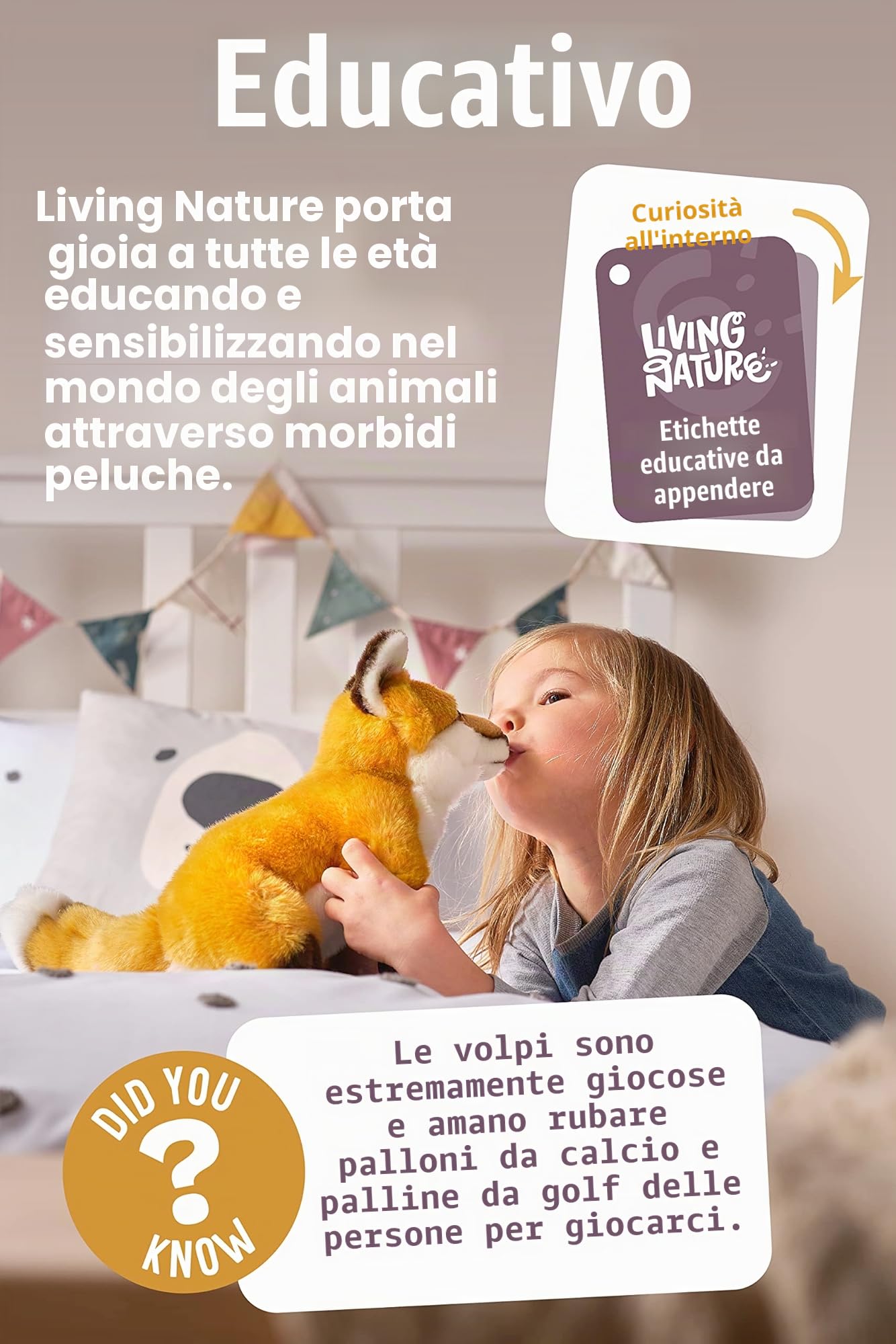 Living Nature Pastore Tedesco, Peluche di cane realistico e morbido, Naturli Eco-Friendly Plush, 21cm