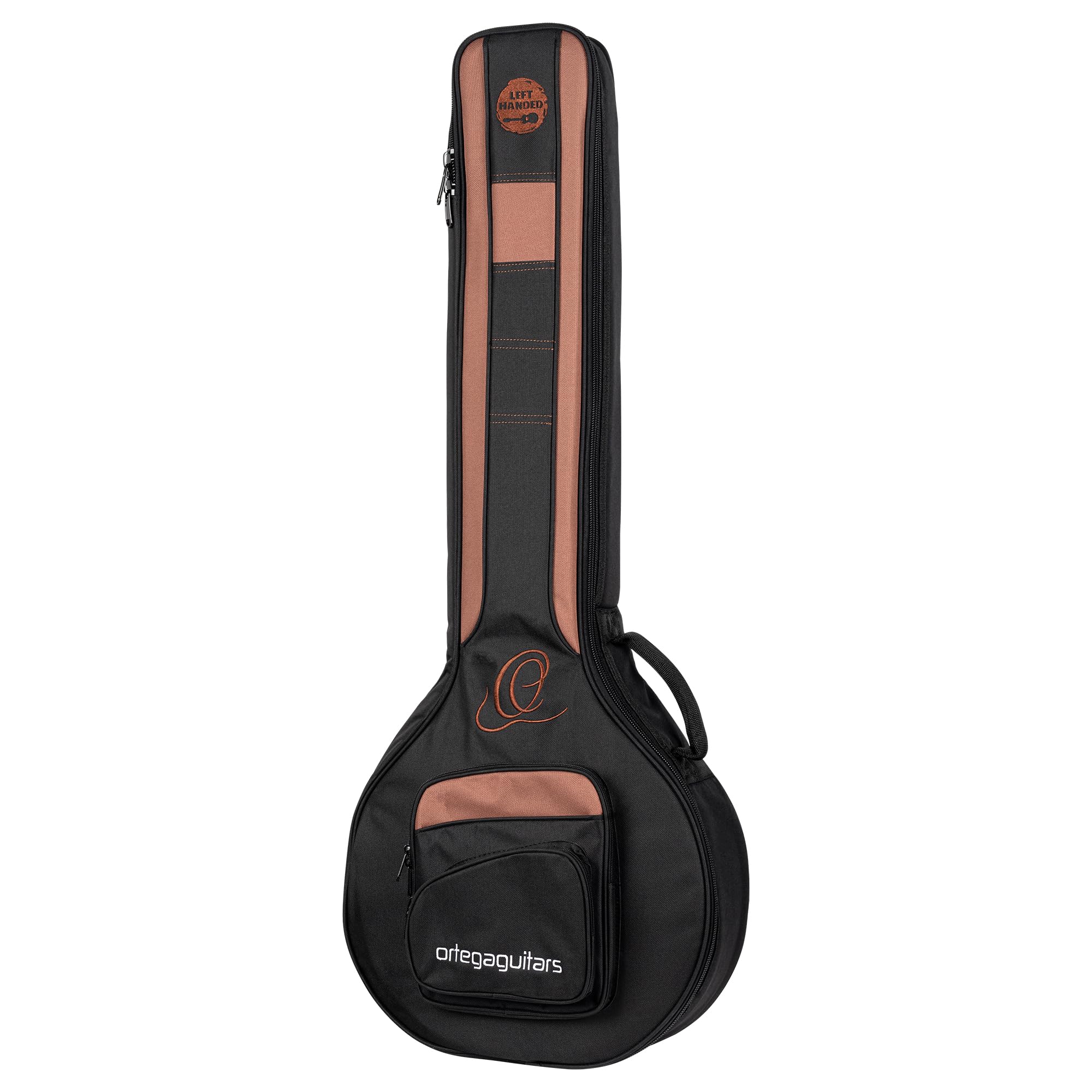 Ortega Guitars Pro Series Bag – Housse Banjo Gaucher – Hauteur 100 cm – Renfort Large au Niveau du Manche – Bretelles – Nylon, Noir (ONB-BJ-L)