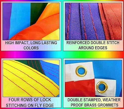 Miniatura 3 de Let it Fly Bandera verde azul del orgullo del arco iris masculino gay 3' x 5'