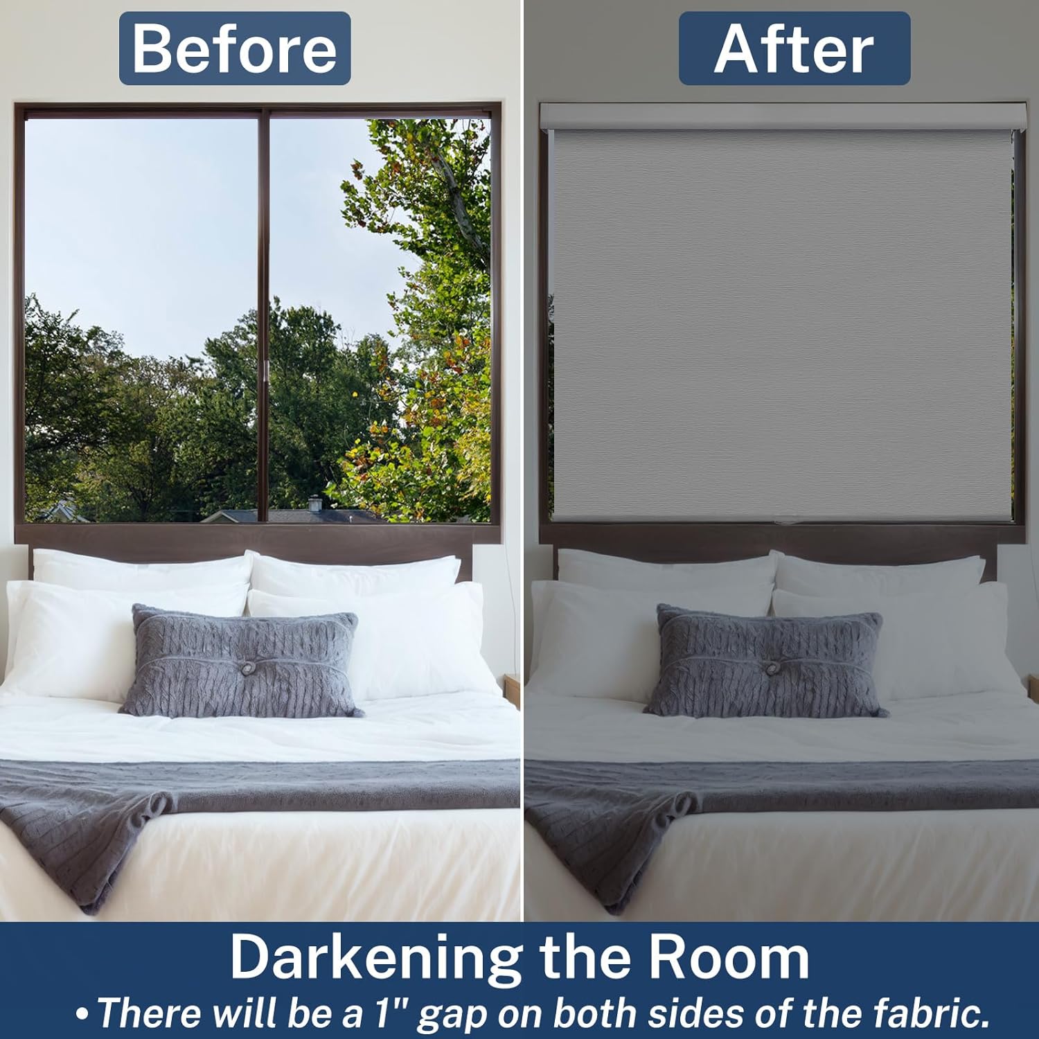 Keego Cordless Roller Shades No Drill No Tools Blackout Blinds Tension Blackout Roller Shades for Window Easy to Install Custom Size Shades(Beige,22" W x72 H)