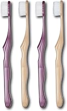 L APIS: LA-500 Toothbrush, The Wide Brush, Deca Head, 5 Rows of Flocking, Taper Hair, Ultra Fine Bristles, Prevents Periodontal Disease, Gum Massage, Assorted, Set of 4