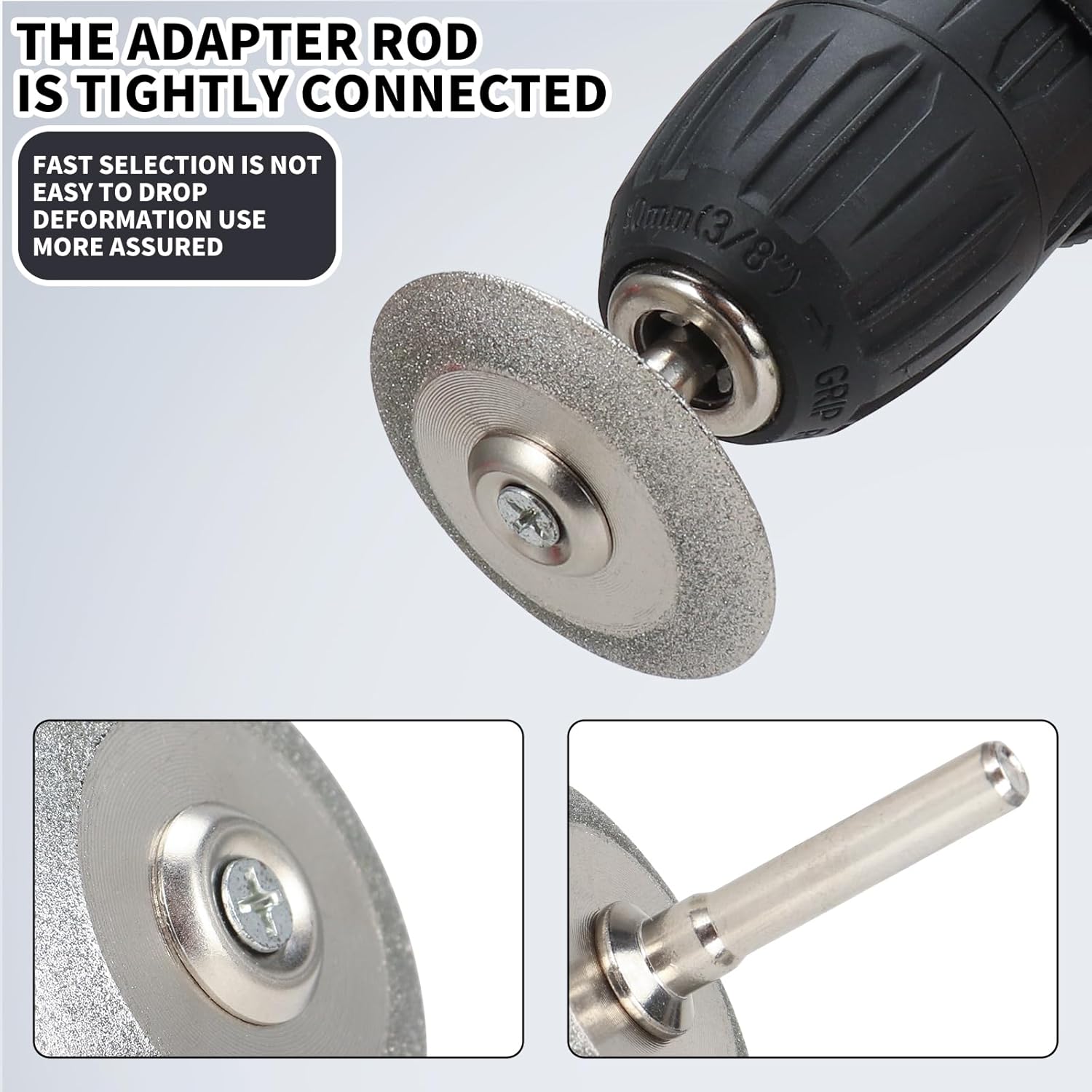 2Inch Diamond Double-Sided 45° Grinding Wheel Cutter Grinder Power Tool with 1/4" Mounting Mandrel for Drill/Die Grinder, Sharpening Wheel for Tungsten, Steel, Masonry