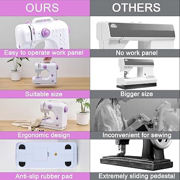 Sewing Machine for Beginners & Kids, Mini Portable Sewing Machines with 12 Built-in Stitch Patterns, 2-Speed Foot Pedal, Perfect for Teaching Daughter Granddaughter to Sew(with 27 Pieces Sewing Kit)