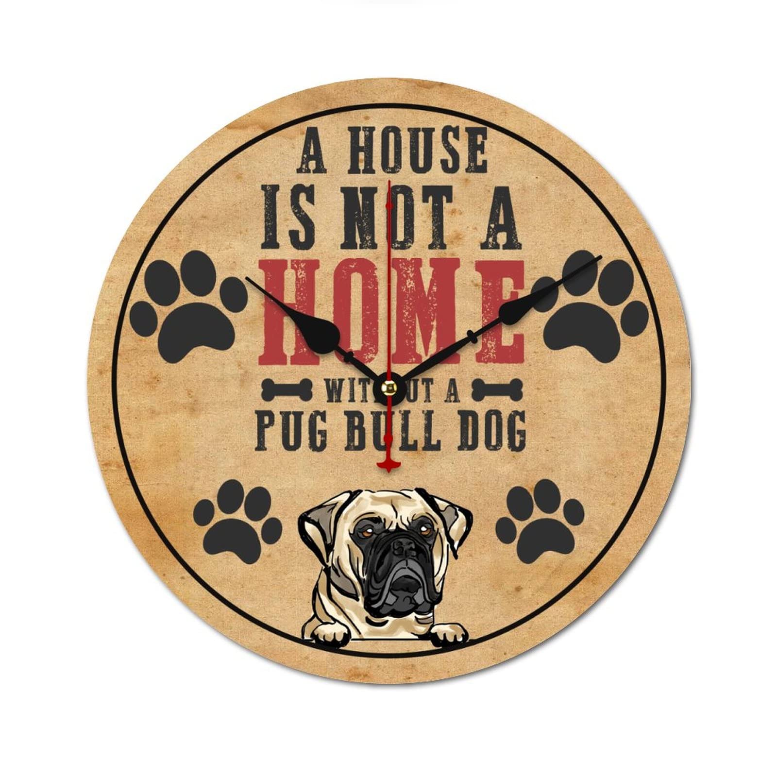 Horloge carlin bulldog lisible de 38 cm pour lire l heure de loin