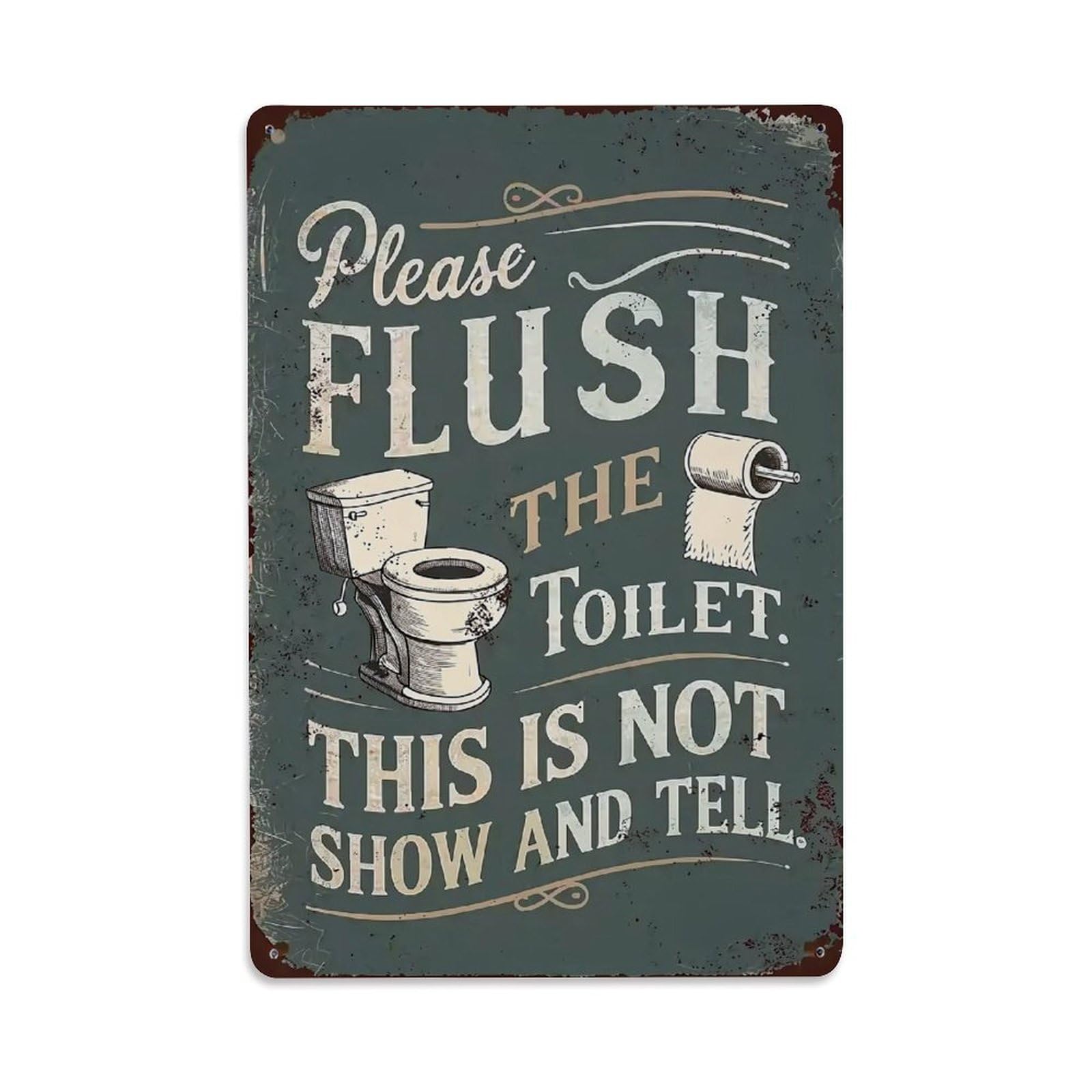 Nestemfo Vintage Please Flush The Toilet Sign Tin Sign Metal Sign, Living Room,Bar, Home, Bedroom Wall Decor,Retro Metal Poster 8X12 Inches