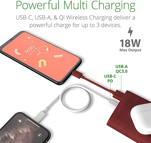 Vista 4 de iOttie Cargador portátil iON Wireless Go Power Bank Qi carga inalámbrica 10000mAH Rubí