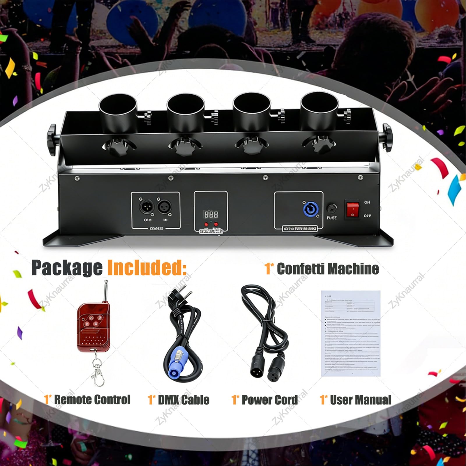 Macchina Lancia Coriandoli - Macchina per Effetti Coriandoli a 4 Teste, Macchina Elettrica per Cannone Coriandoli Con Dmx512 E Telecomando per Matrimoni, Spettacoli in Discoteca, Club, Palco