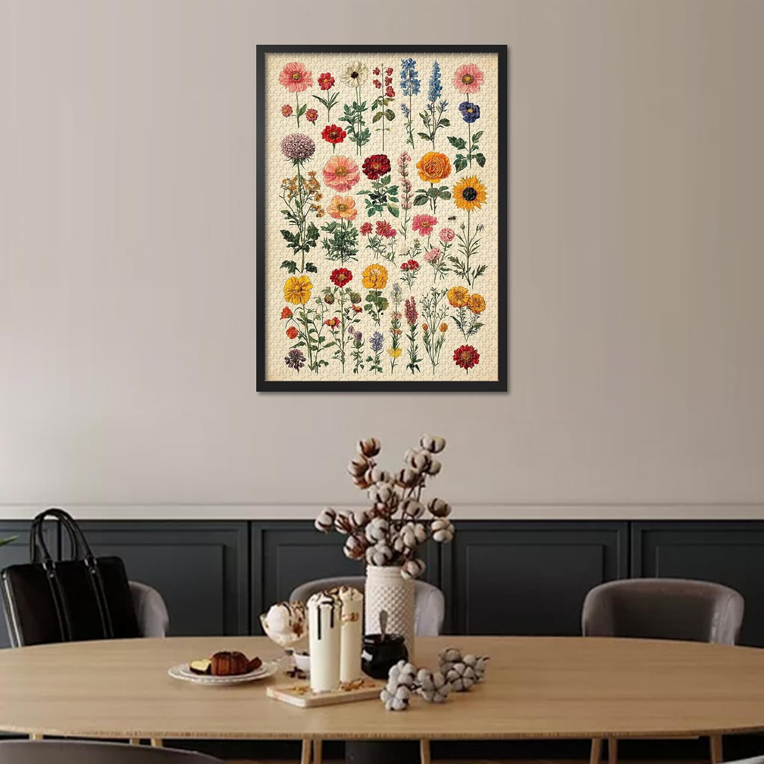 Floral Plant Puzzles for Adults 1000 Pieces - Botanic Theme Jigsaw Puzzle (27.5x19.7 Inch), Flowers Art Challenging Puzzles for Adults, Family Game for Men & Women (Home Decor Gift)