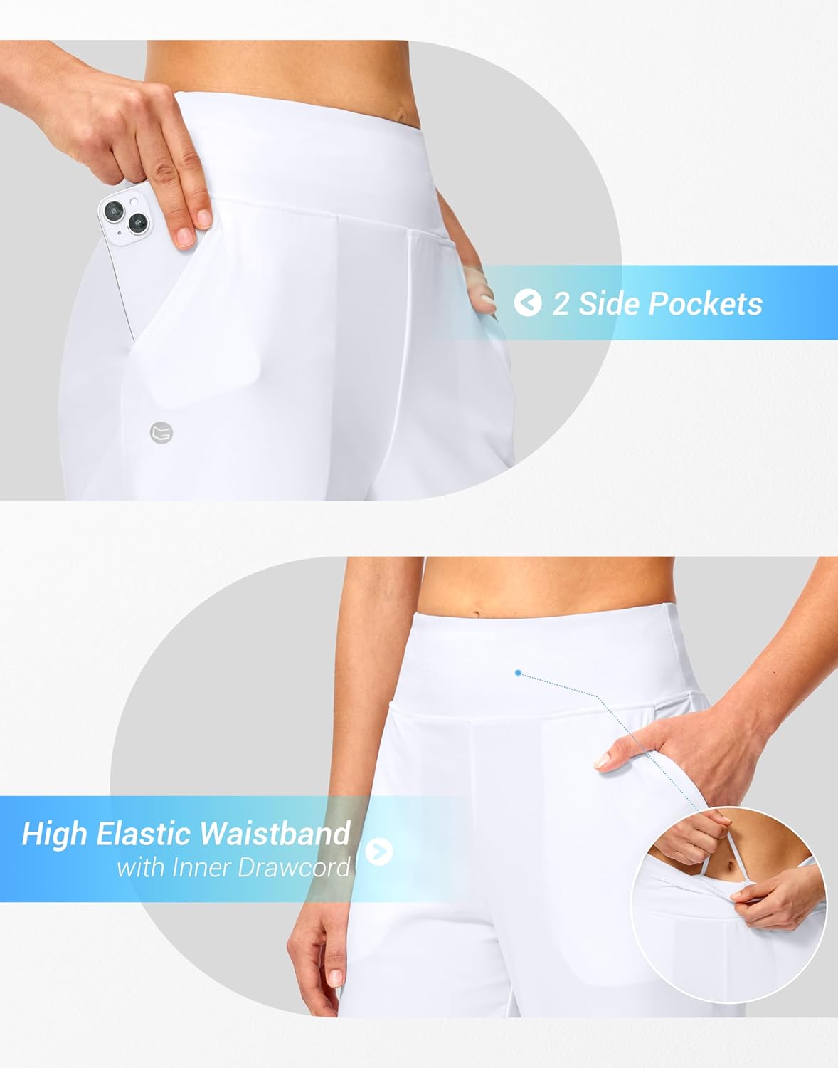 G Gradual Women's Swim Capri Pants 18'' High Waisted Long Board Shorts UPF 50+ Modest Swimsuits Pants with Pockets No Liner - Image 4