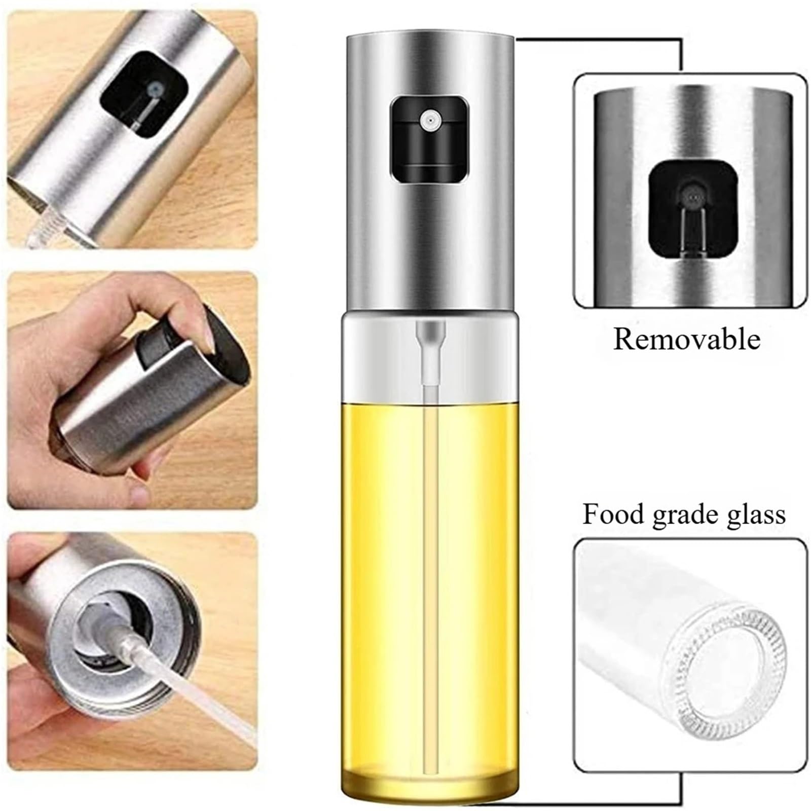Spruzzino Olio, 2 Pezzi Di Spruzzatore Olio In Vetro Per Cucinare Spray Mister Per Insalata, Barbecue, Cucina, Cottura, Strumenti Per Bottiglie Aceto Vuote,per Friggitrice ad aria,Insalata