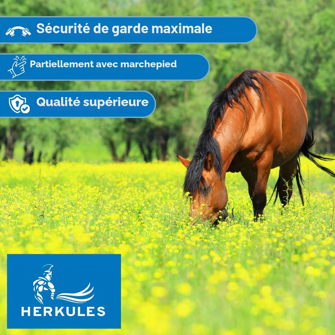 Farmland Herkules Lot de 10 piquets de clôture de pâturage, 150 cm, en Plastique Robuste, avec Pointe en Acier galvanisé et Fonction Double Marche