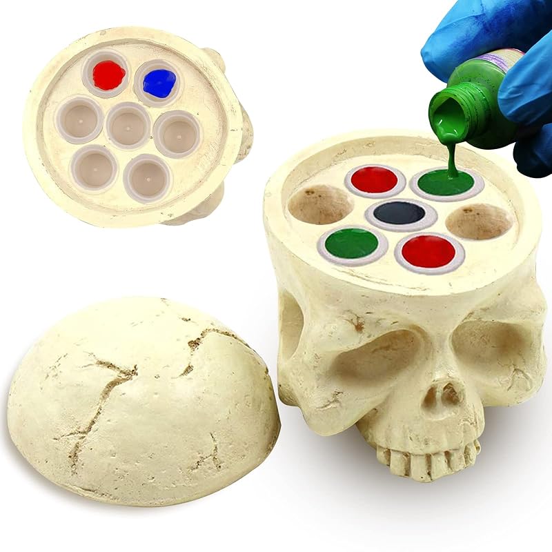 Suporte para copos de tinta de tatuagem CINRA com 7 furos e design de caveira