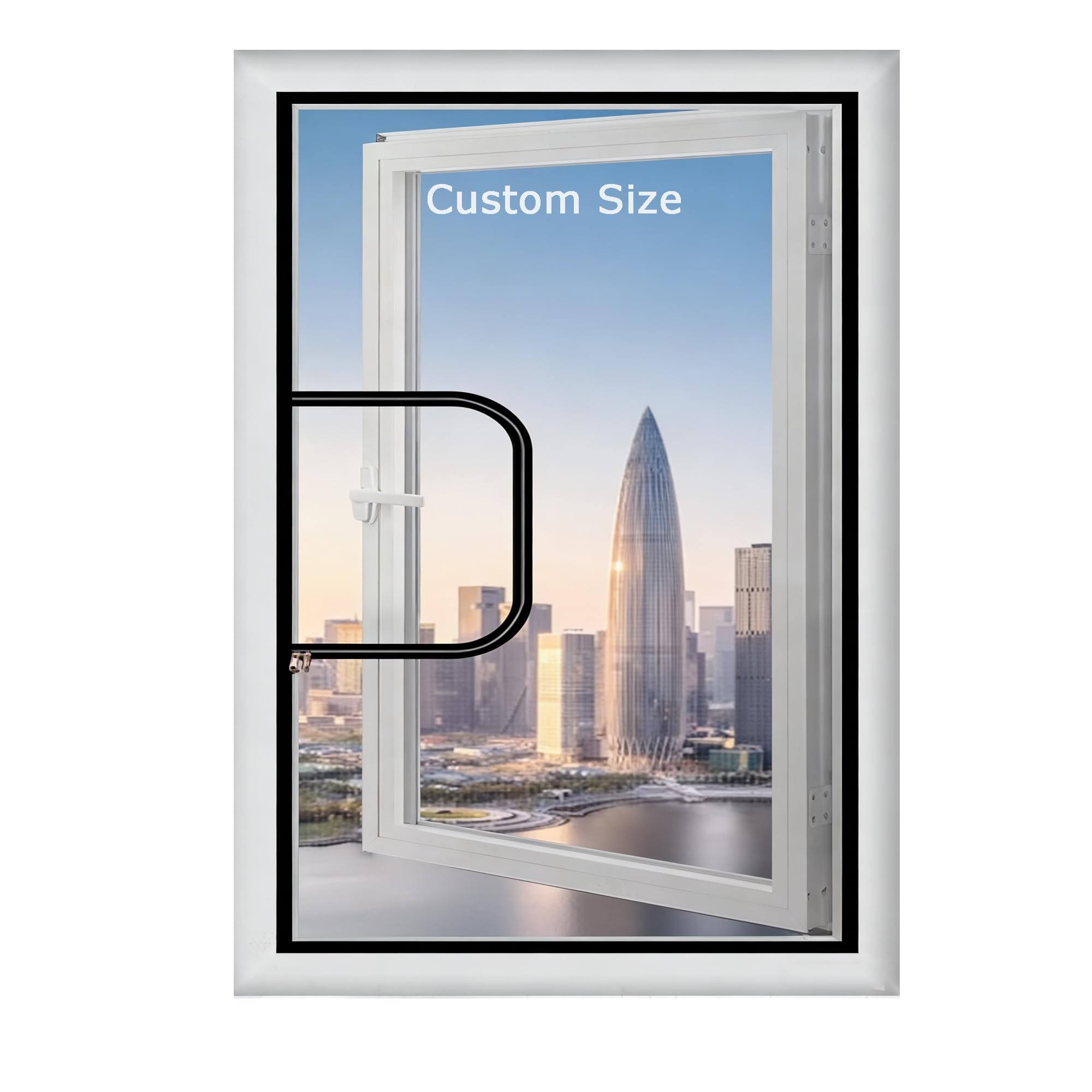 Custom Size Window Net, Anti-Mosquito Insect Window Screen Mesh with Zipper, Fly Screen with Self-Adhesive Tape, Cat Proof Safety Net for Balcony, Patio, Home