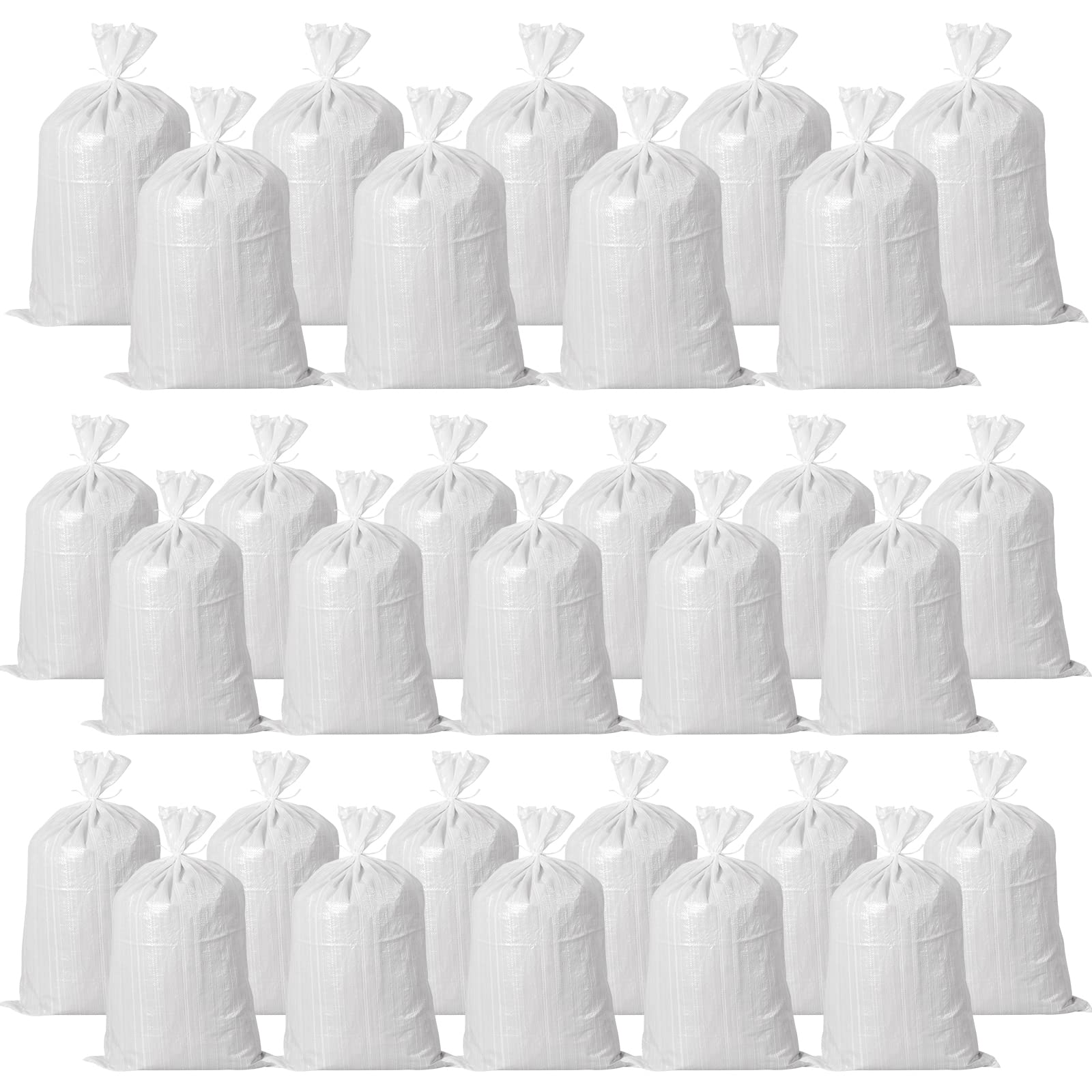 MIVIDE 30PCS Sand Bags without Sand, 50x80CM Heavy Duty Sandbag, Woven Rubble Sacks, Soil Bag,Garden Waste bag with 100 Pcs Ties for Garden Rubbish Flood Protection and Storage