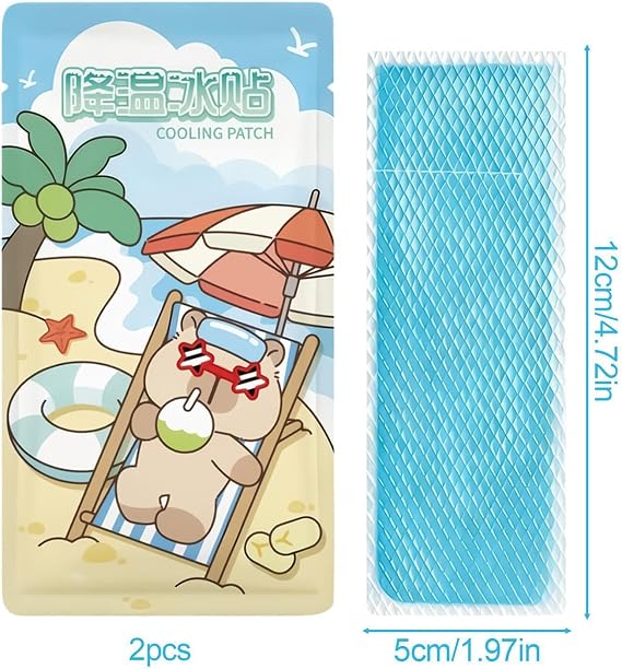 Cooling Patches for Kids 2 Pieces Gel Pads Cool Sheets | Cooling Instant Ice Packs for Sleeping Overheating Sunburn Sports Travel Outdoor School Summer Home Camping Hiking
