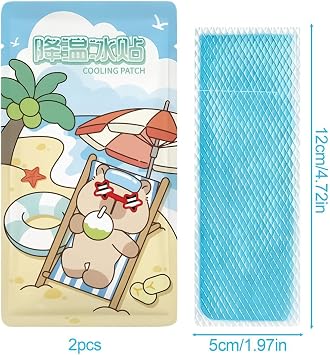Cooling Patches for Kids 2 Pieces Gel Pads Cool Sheets | Cooling Instant Ice Packs for Sleeping Overheating Sunburn Sports Travel Outdoor School Summer Home Camping Hiking