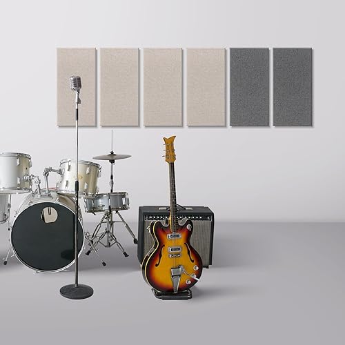 Miniatura 6 de UMIACOUSTICS 4 paneles acústicos, paneles acústicos de fibra de vidrio de 2 pulgadas de grosor, 23.6 x 11.8 pulgadas, paneles insonorizados para