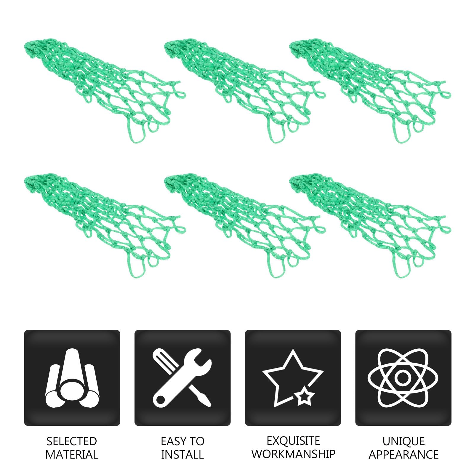 ifundom Set 6 Pz Rete da Biliardo in Cotone Verde Tasca per Palle, Portapalle da Tavolo per Biliardo, Scuole e Allenamento