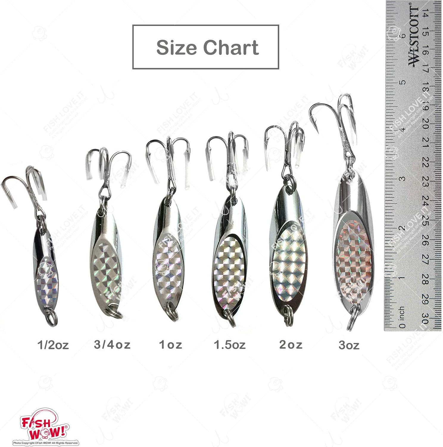 Spoon Lures Fish WOW! Mega Metal Fish Jigs - 1oz Butterfly Vertical Jigging - Foto 14