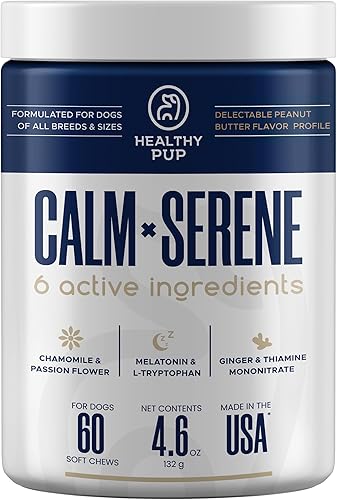 Miniatura 10 de Masticables calmantes para perros con melatonina, 60 deliciosas golosinas suaves para aliviar la ansiedad de perros grandes y pequeños, incluye