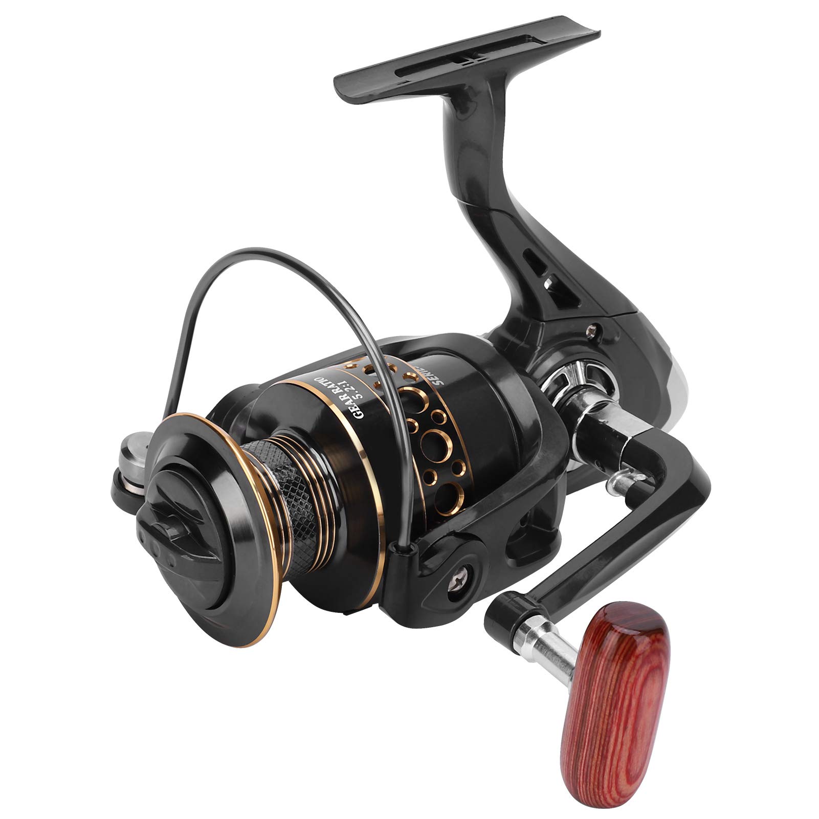 KB7000 Portable Metal Sea Fishing Rod Casting Reel for Carp Fishing Reel Lightweight with Wooden Handle for Rivers Seas - Image 3