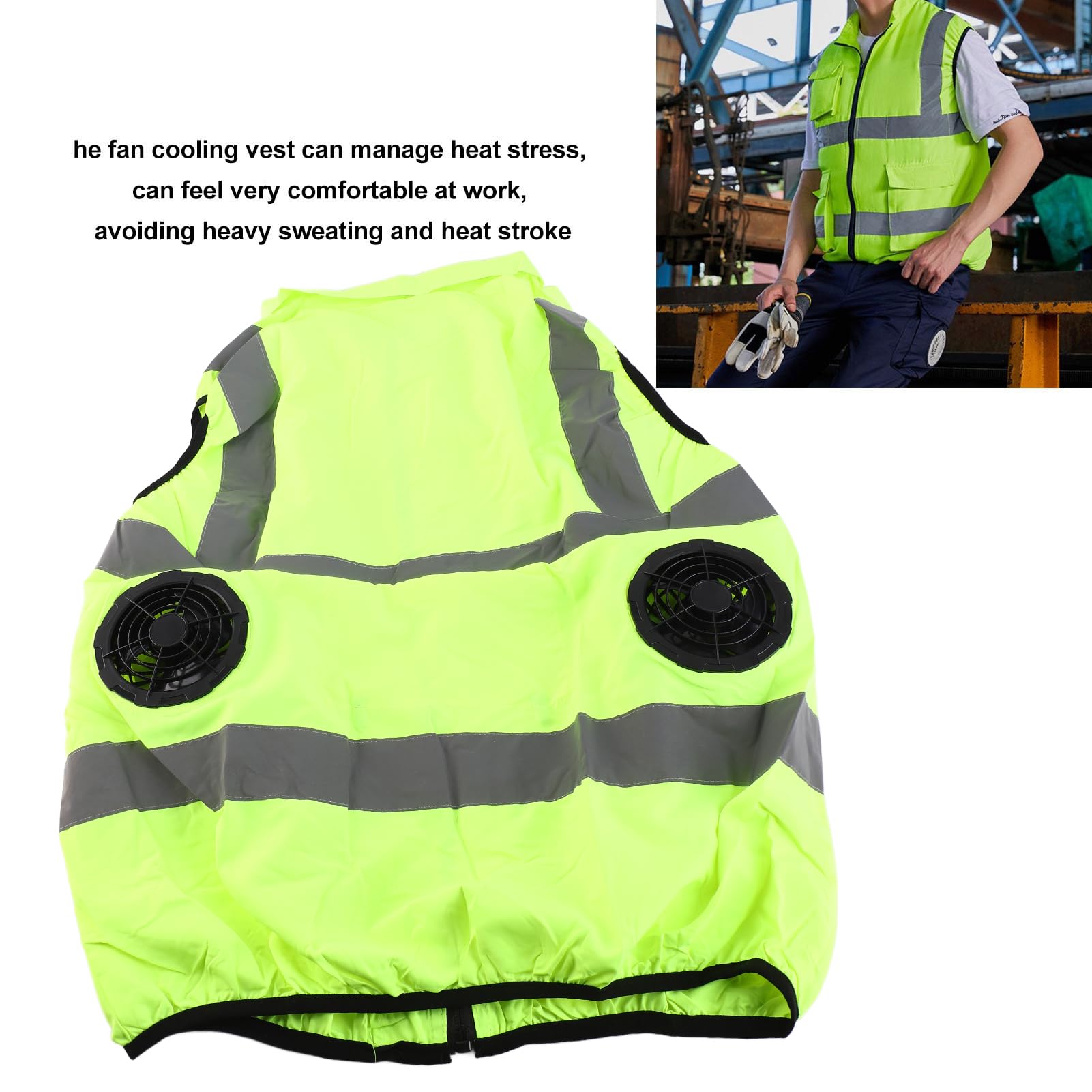Tnfeeon Cool Vest - Chaqueta con Ventilador de Refrigeración, Ropa con Aire Acondicionado para Hombres y Mujeres, Chaleco de Refrigeración para Trabajar, Actividades Al Aire Libre,