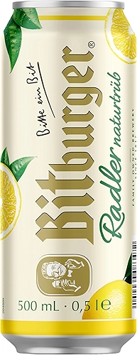 Cerveja Pilsen Bitburger Radler Naturtrüb Lata 500ml - com Refrigerante de Limão