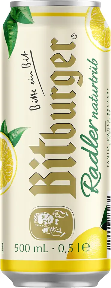 Cerveja Pilsen Bitburger Radler Naturtrüb Lata 500ml - com Refrigerante de Limão