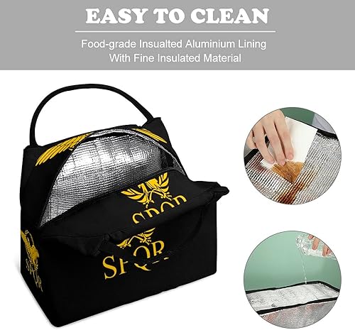 Miniatura 3 de Bolsa de almuerzo aislada con bandera del Imperio Romano del Senado SPQR para mujeres y hombres, lonchera reutilizable, bolsa de almuerzo a la moda