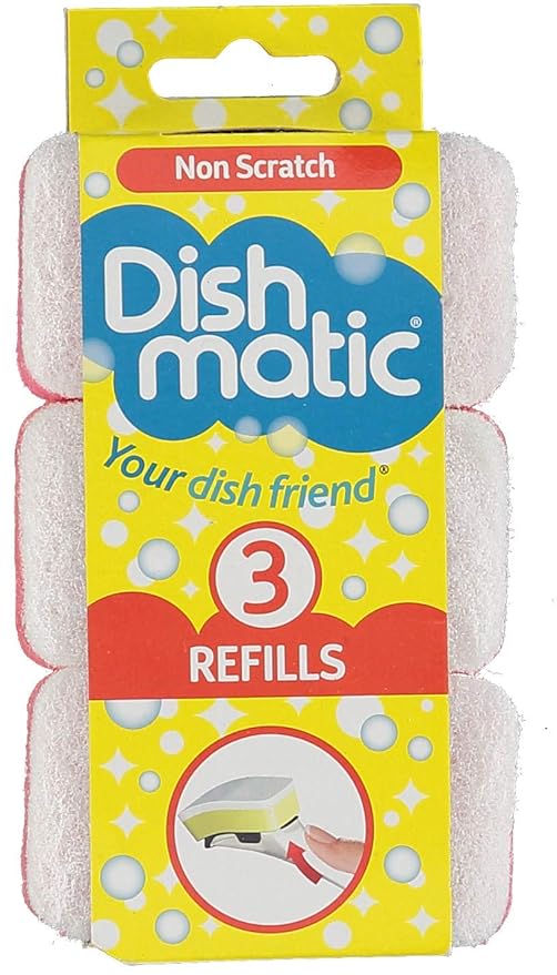 Easy Do Dish Matic Non Scratch Dish Wand Sponge Refill | Scrubber for Dishwashing | Scrub Pads Pack of 3