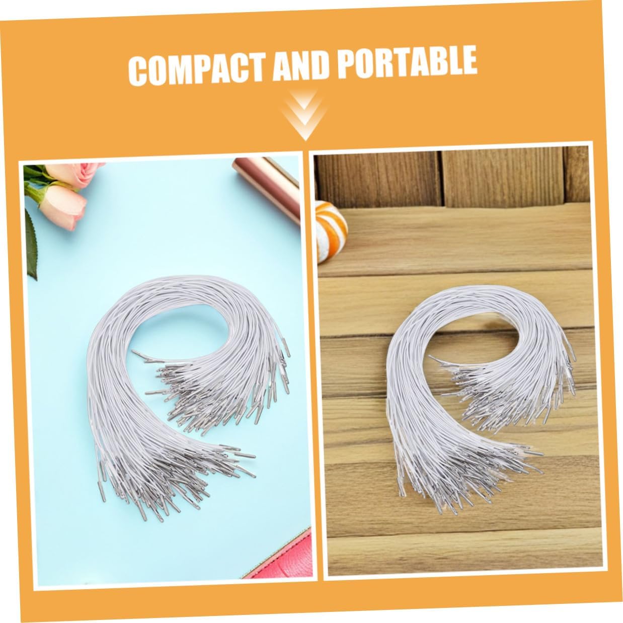 200pcs Gold Elastic Cord Barbed Elastic Band for Hat and Mask Making with Metal Fasteners for Sewing DIY Face Mask Supplies Craft Accessories