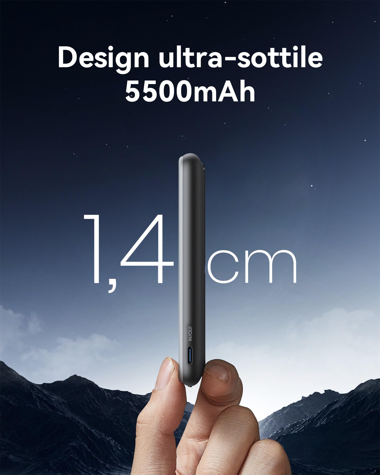 INIU for Magsafe Power Bank, Mini 5500mAh 20W PD Magnetico Powerbank Ricarica Rapida with USB C in & Out, Caricatore Portatile Compatibile con iPhone 16 15 14 13 12 Pro Max Mini and MagSafe Case