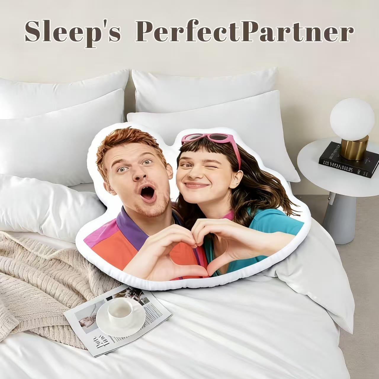 Personalized Pillow with Picture, Custom Dog Cat Face Pillow Pet Memorial Gifts for Dogs，Custom Pillow for Christmas Valentine's Day Ships Next Day (32 inch)