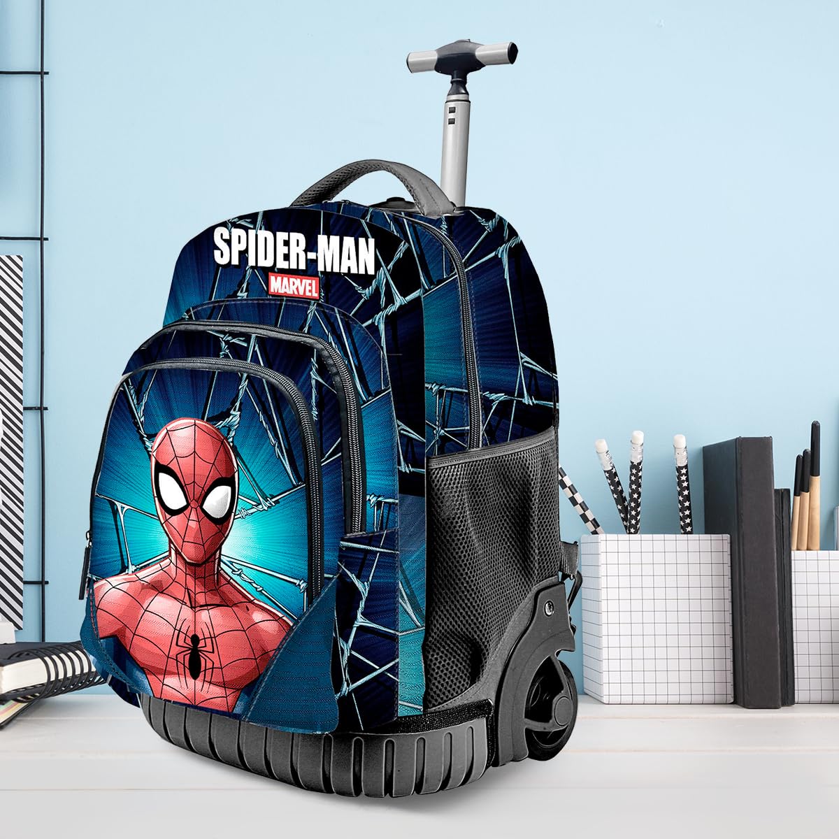 Marvel Spiderman Maximum-Zaino Trolley GTS FAN, Blu, 32 x 47 cm, Capacità 30 L