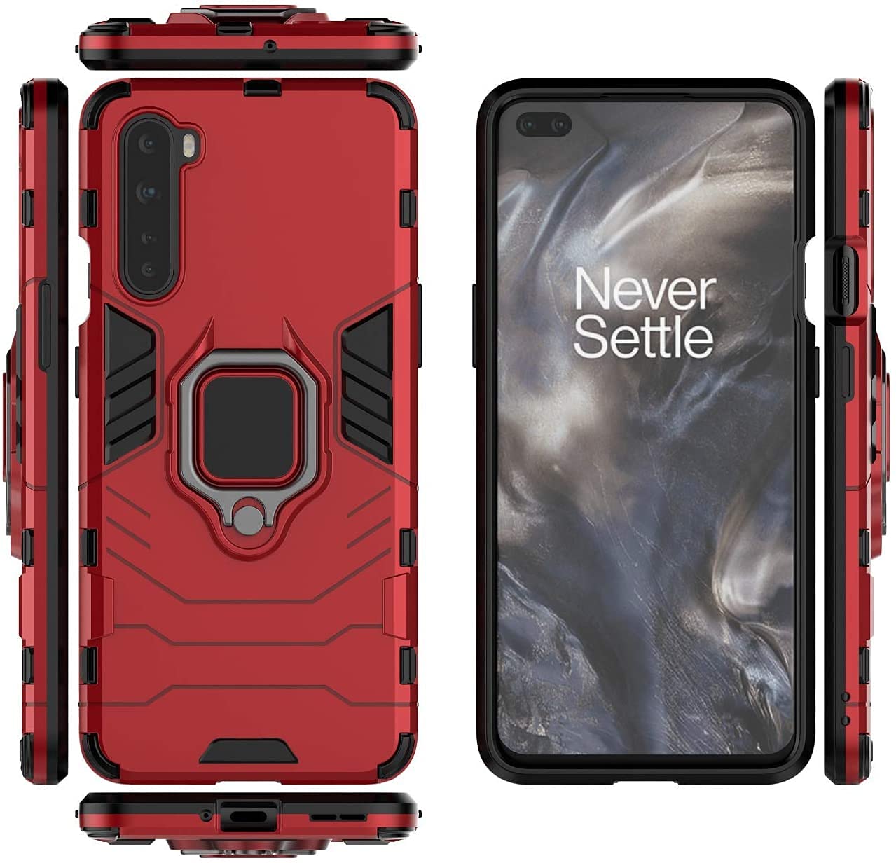 Lanhiem Cover Compatibile con Samsung Galaxy S22 Ultra 5G [360° Anello Cavalletto e Protezione