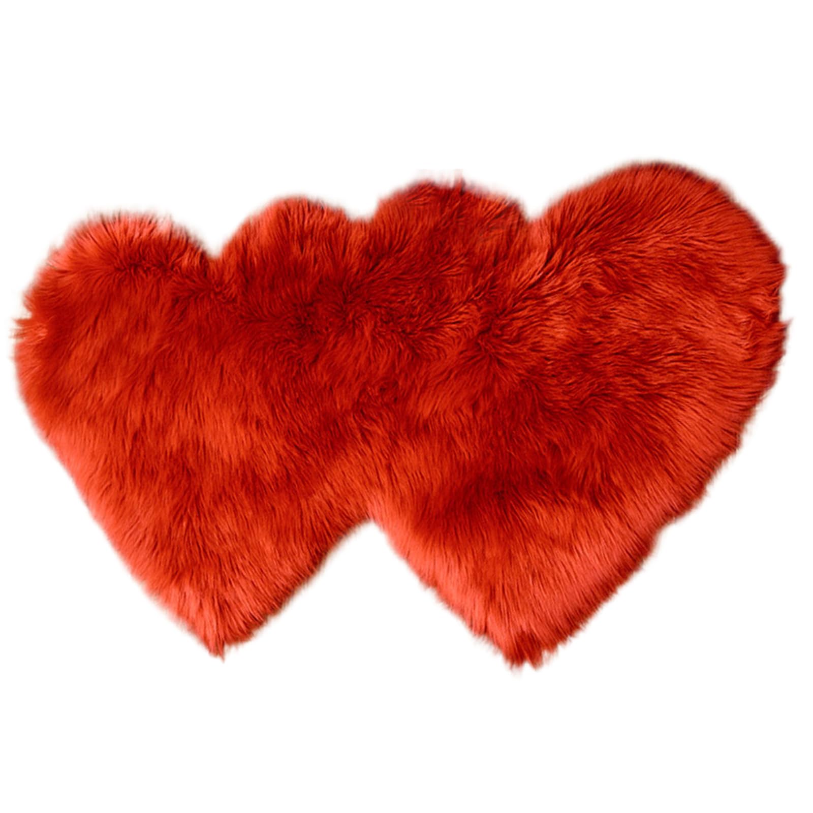 Beimus Heart Shape Faux Fluffys Sheepskin Rugs Floor Carpets Fluffys Soft Fuzzy Area Rugs Throw Bedside Living Room Mats Soft Area