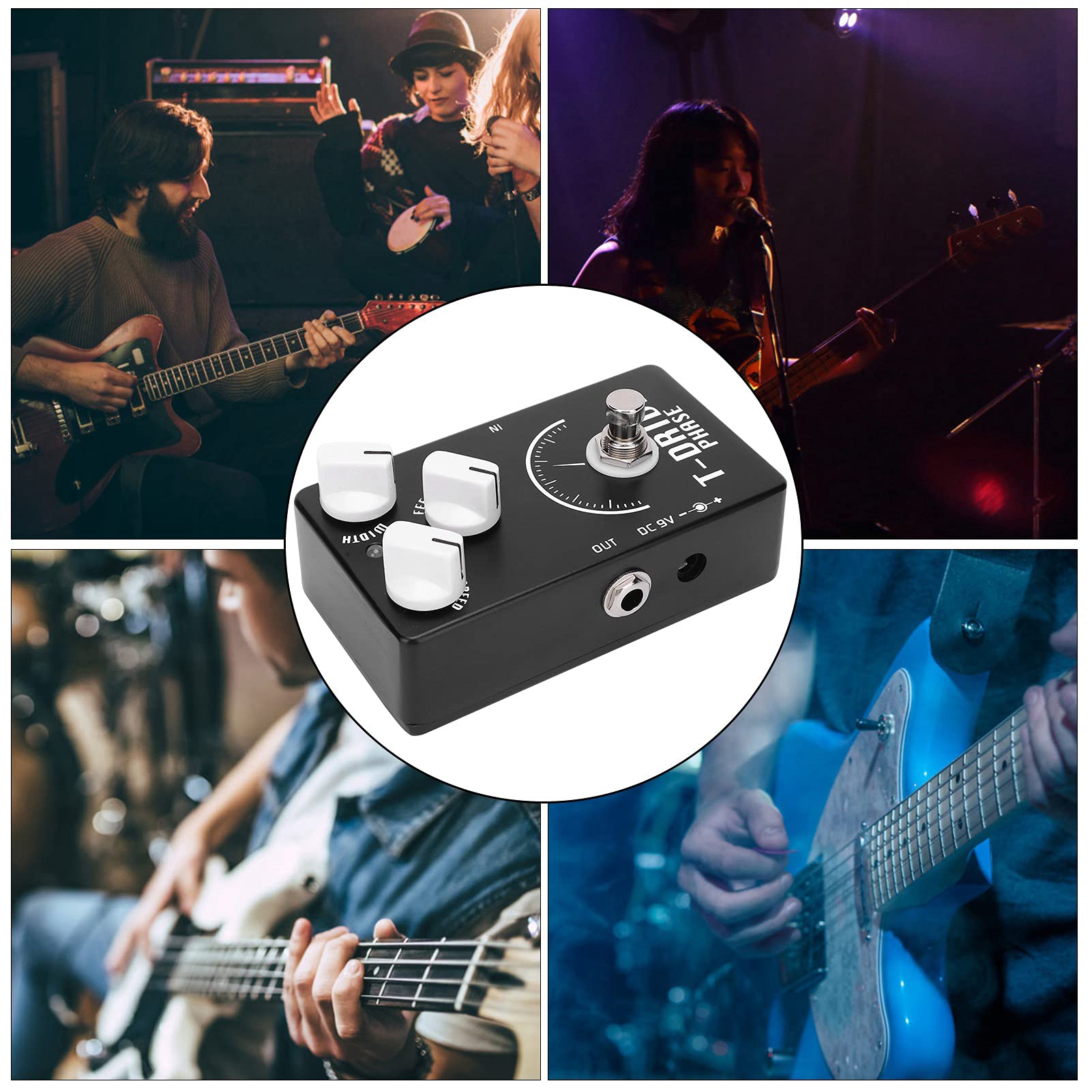 Phase Shifter Pedal, Gitarren-Phaser-Pedal Langlebiges professionelles Metall für Gitarristen für E-Gitarre für Musikliebhaber