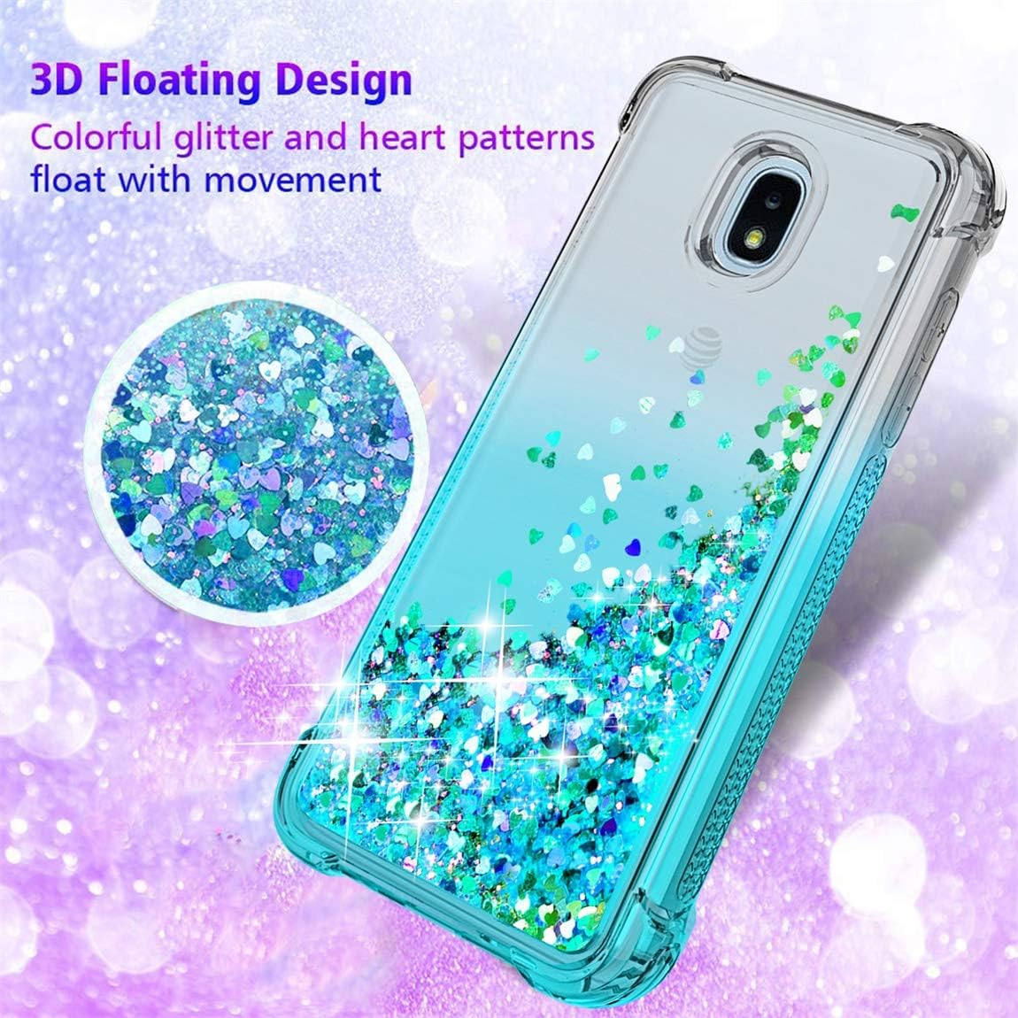 Tmacker Samsung Galaxy J3 2018 Case,Galaxy J3 Star/J3 Orbit/J3 VJ3 Achieve/J3 Top/Sol 3 Phone Case,Shockproof Protective Phone Cover,Teal