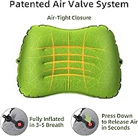 Vista 2 de Almohada de camping Crisonky - Almohada inflable - Almohada de viaje para mochileros y avión, soporte lumbar 2.0, almohada inflable, ultraligera