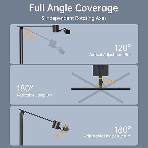 Miniatura 6 de deeloop Lámpara de escritorio LED 2 en 1 o abrazadera con carga USB para oficina en casa, CRI 95+ para espectro similar a la luz solar, luz