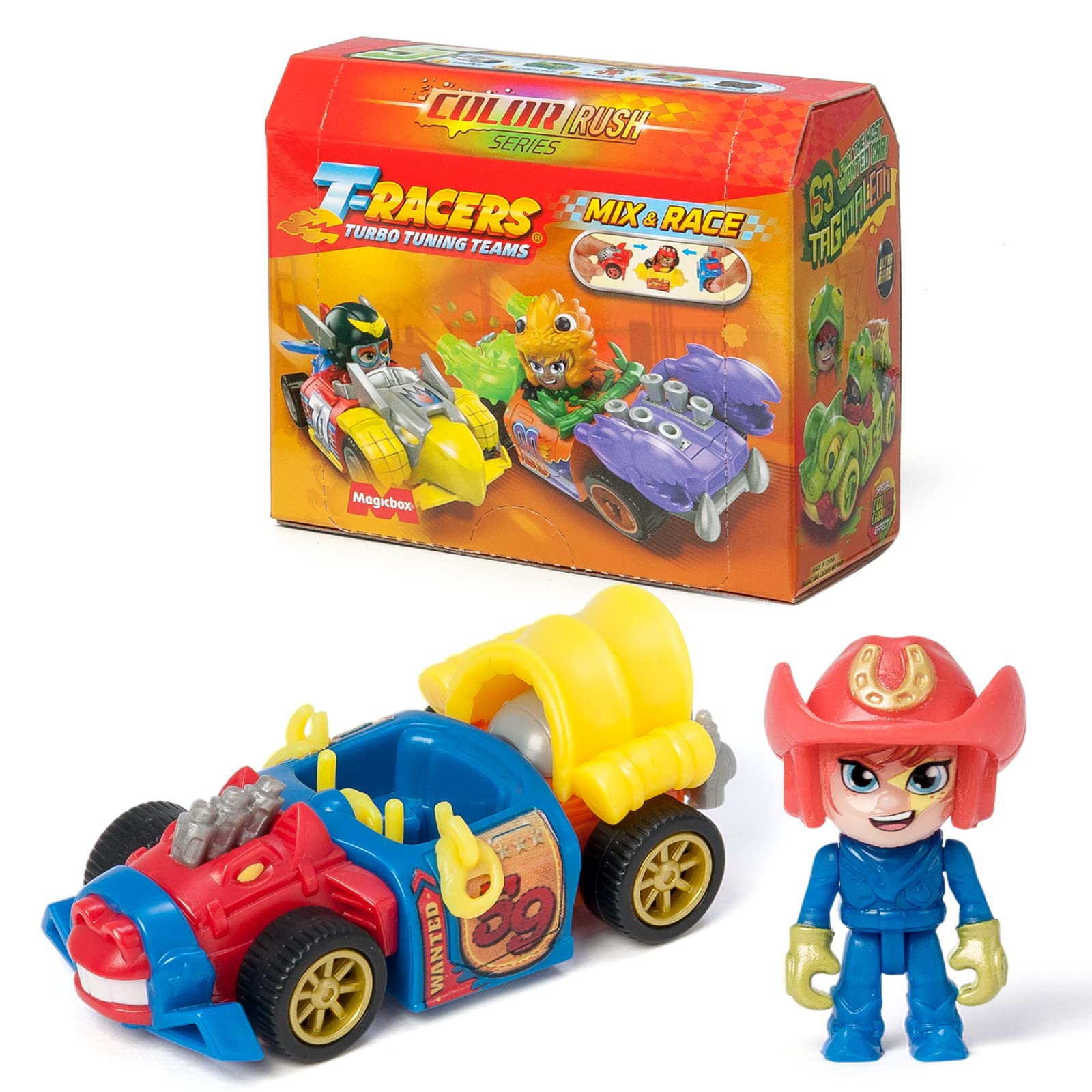 T-Racers Serie Color Rush – Colección Completa de la Serie Color Rush de T-Racers. Coches y Pilotos Sorpresa coleccionables. Coches Desmontables por Partes y con Piezas Intercambiables