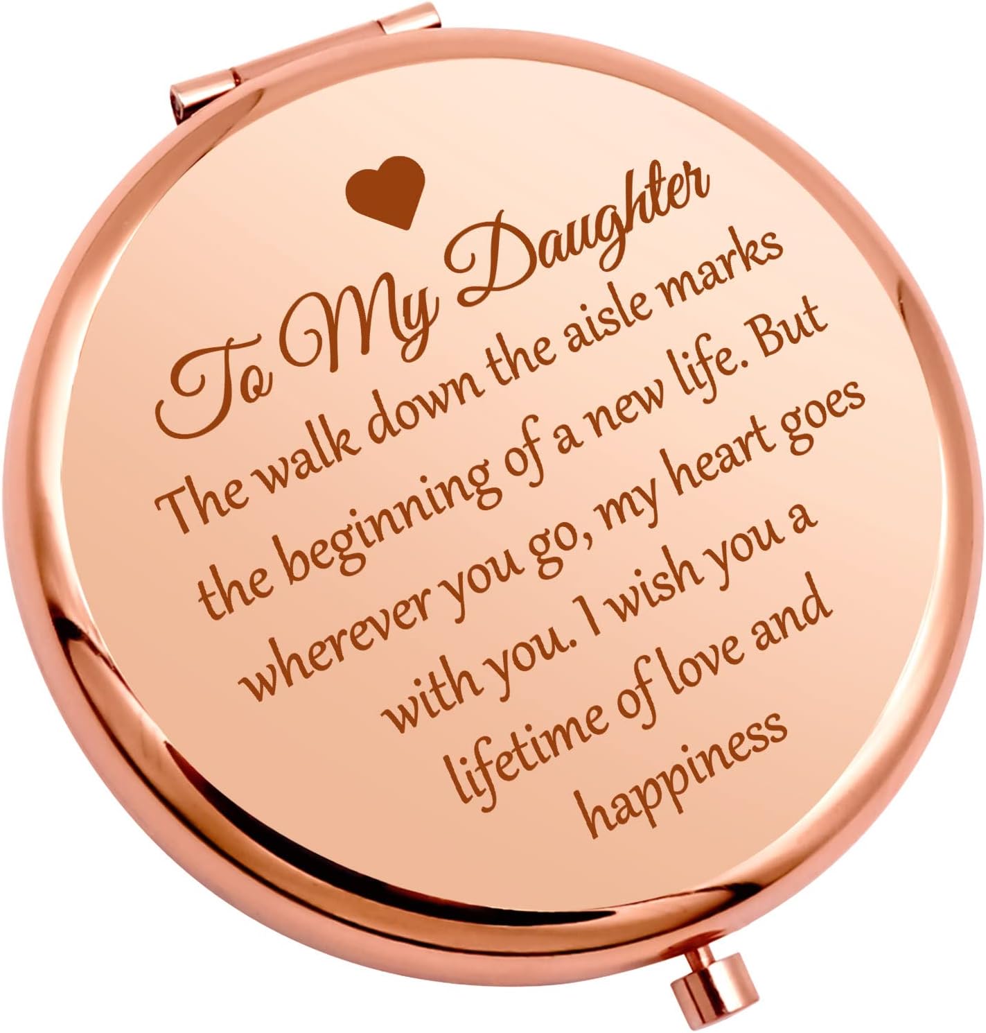 To My Daughter Gift from Mom Dad Inspirational Gifts for Daughter Personal Makeup Mirror Wedding Birthday Present for Girls Stepdaughter Christmas Graduation Mothers Day Present Travel Compact Mirror