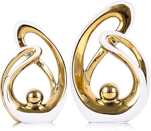 Miniatura 12 de XMGZQ Acento de Decoración para el Hogar, Decoraciones de Estantería de Arte de Porcelana de Mediados de Siglo, Centros de Mesa Dorados para Mesas,