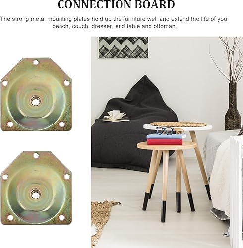 Miniatura 6 de Uonlytech 4 piezas de placas de montaje de patas angulares patas de muebles patas de sofá patas de sofá patas de mesa placas de fijación Pernos de