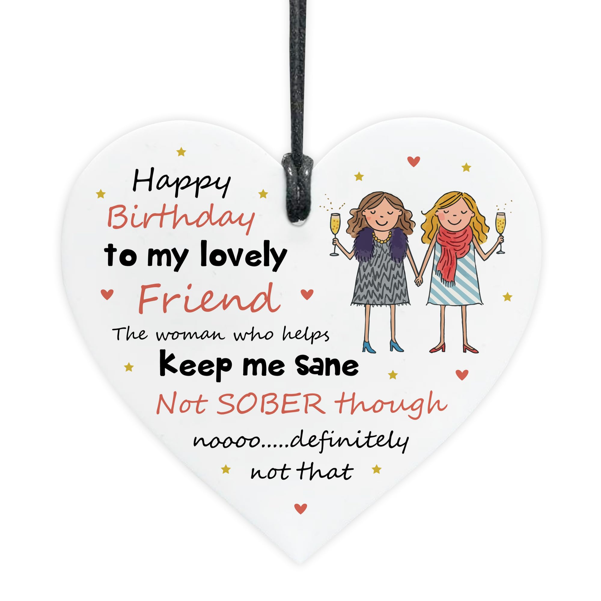 Red Ocean To My Lovely Friend For Birthday Acrylic Heart Plaque Friendship For Women Best Friend Novelty Best Birthday BFF Keepsake