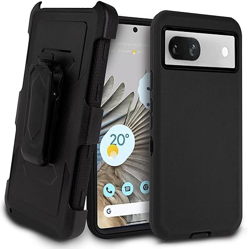 Miniatura 9 de Funda para Google Pixel 8 con funda de clip para cinturón, resistente a prueba de golpes, resistente a las caídas, resistente, duradera, con